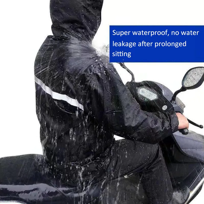 Raincoat And Rainpants Suit Bicycle Motorcycle Takeout Riding Reflective Full Body Weatherproof Same Style For Men And Women