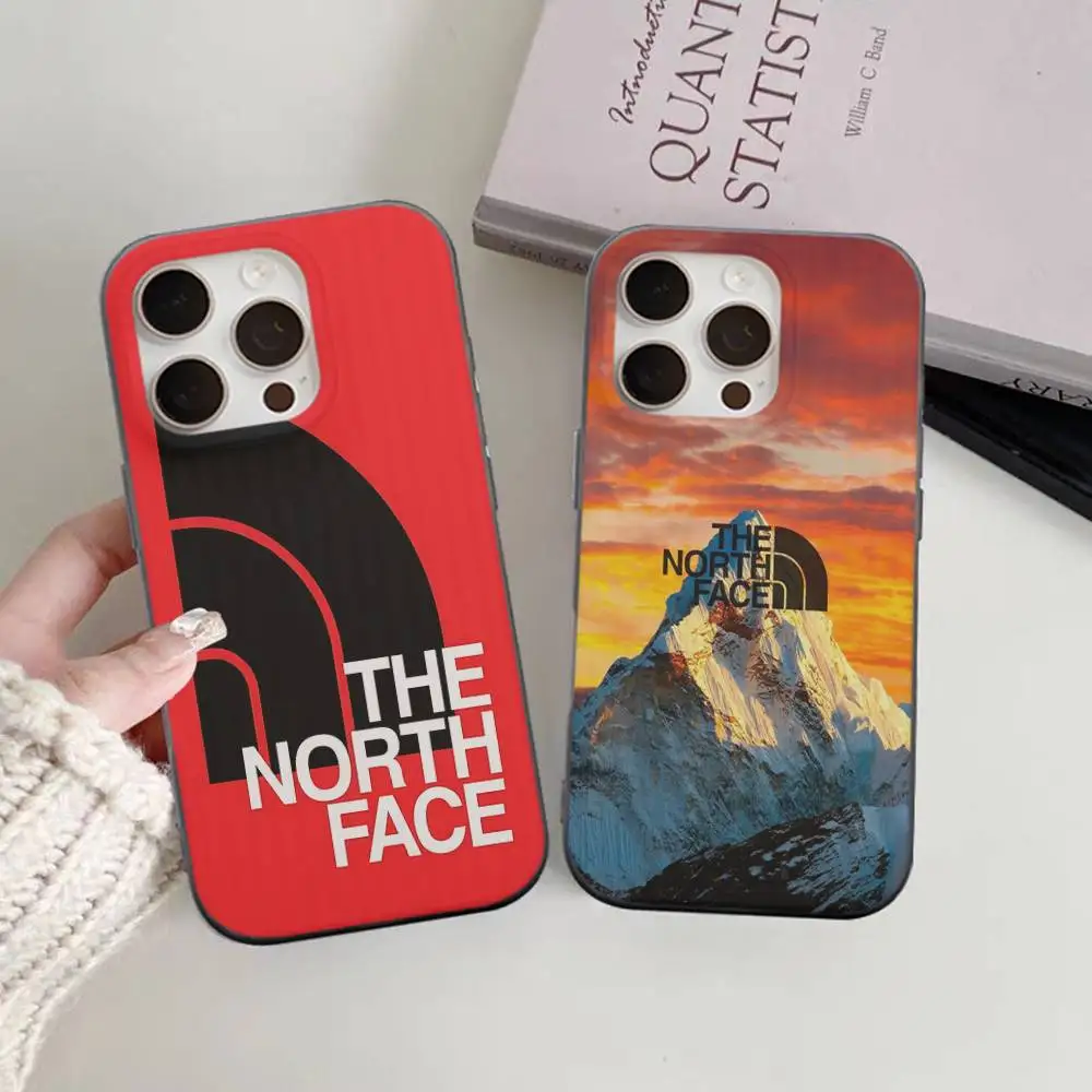 Funda para Teléfono con Logotipo de The North Face para iPhone 17 16 15 14 Plus 11 12 13 Pro Max, Protección Antigolpes, Cubierta Trasera Suave
