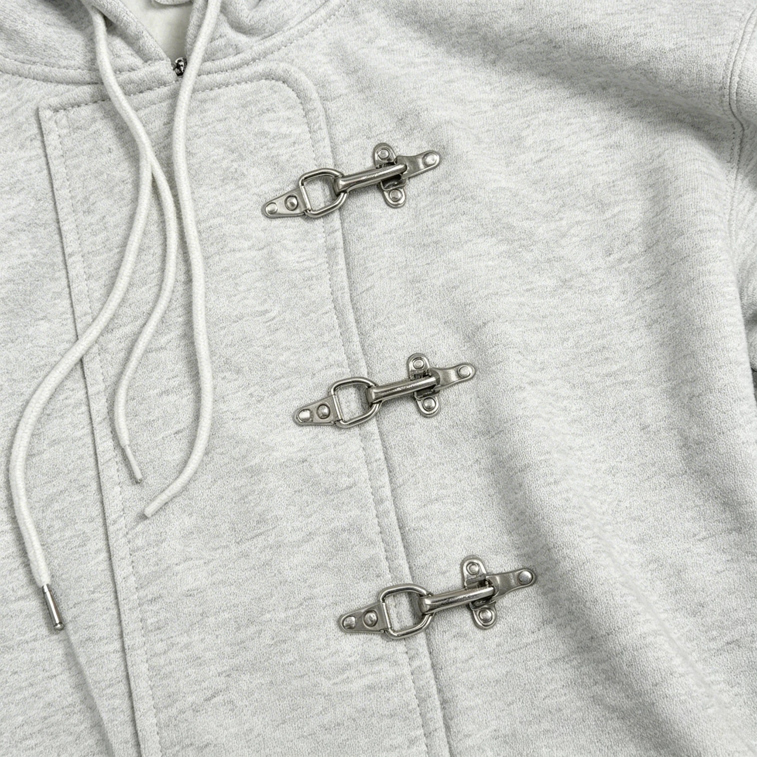 Y2K American Vintage Washed Streetwear Hoodie Women Hook Clasp Zip Up Drawstring Loose Winter Outerwear Casual Daily Wear 2026