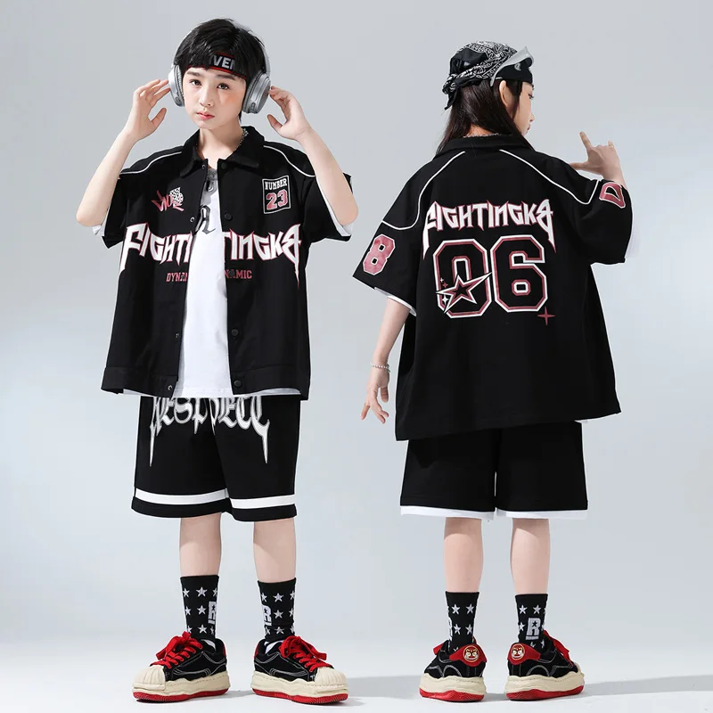 Kids Performance Costume Stage Outfit for Hiphop Dance Clothing Boys Girls Jazz Breaking Streetdance Costume