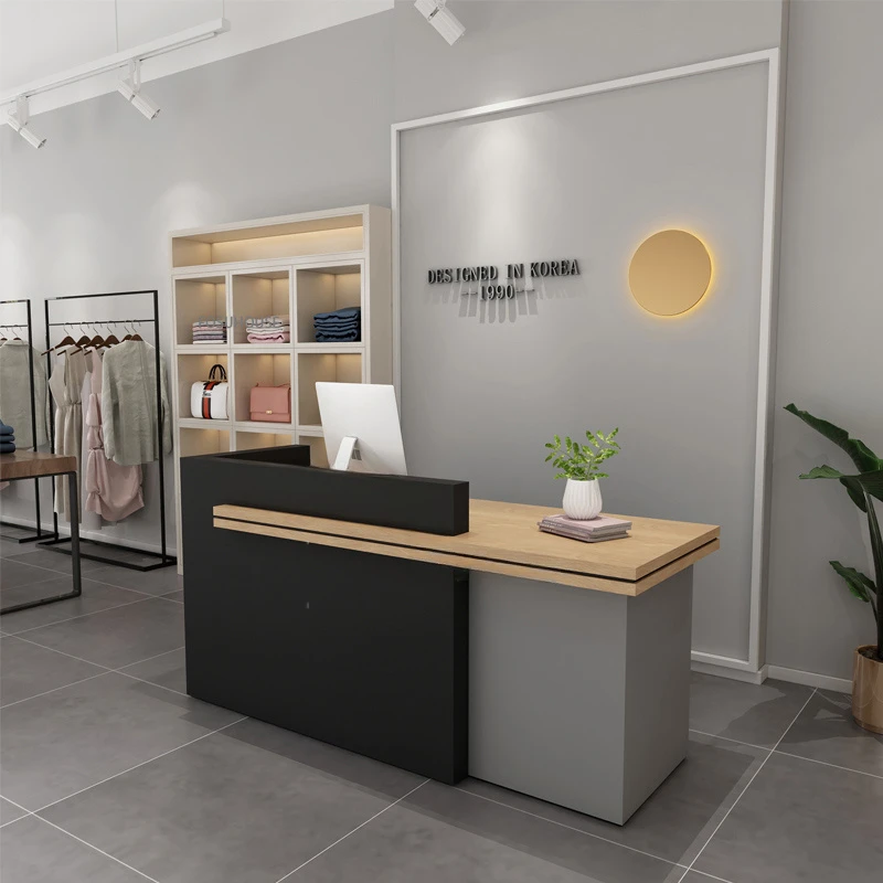 Modern Reception Desk Minimalist Cashier Desk Office Furniture Bar Clothing Store  Front Desk Podium Stand