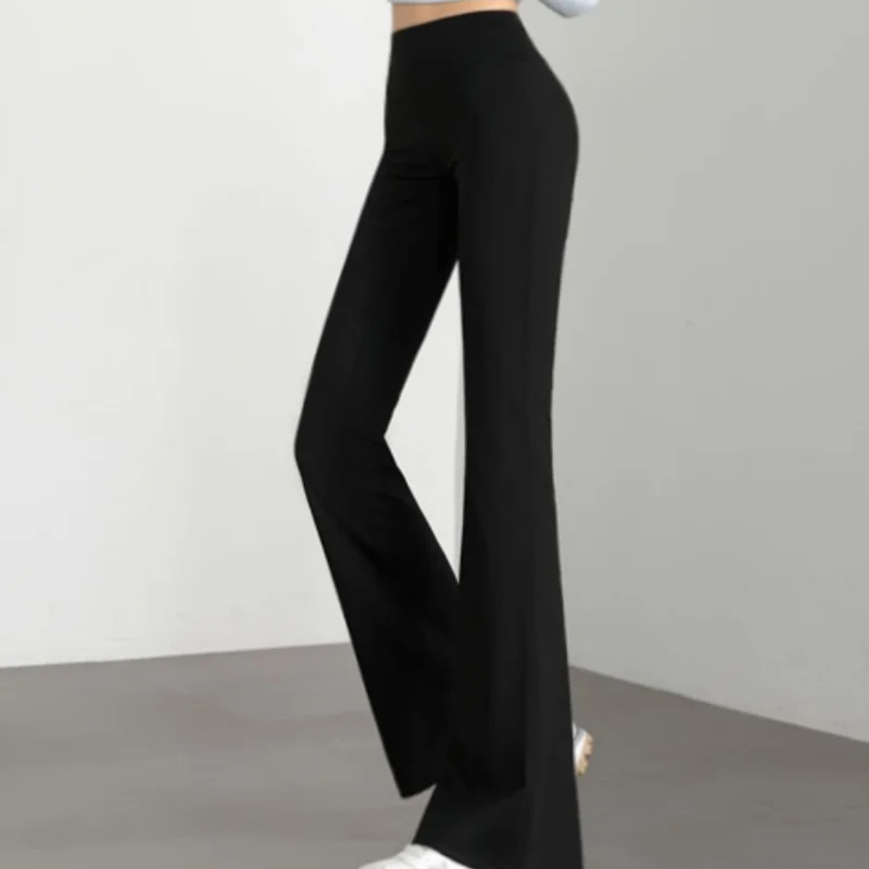 ラテンダンス衣装ハイウエスト痩身黒パンツ女性モダンダンス練習服タンゴチャチャサンバトレーニングパンツ