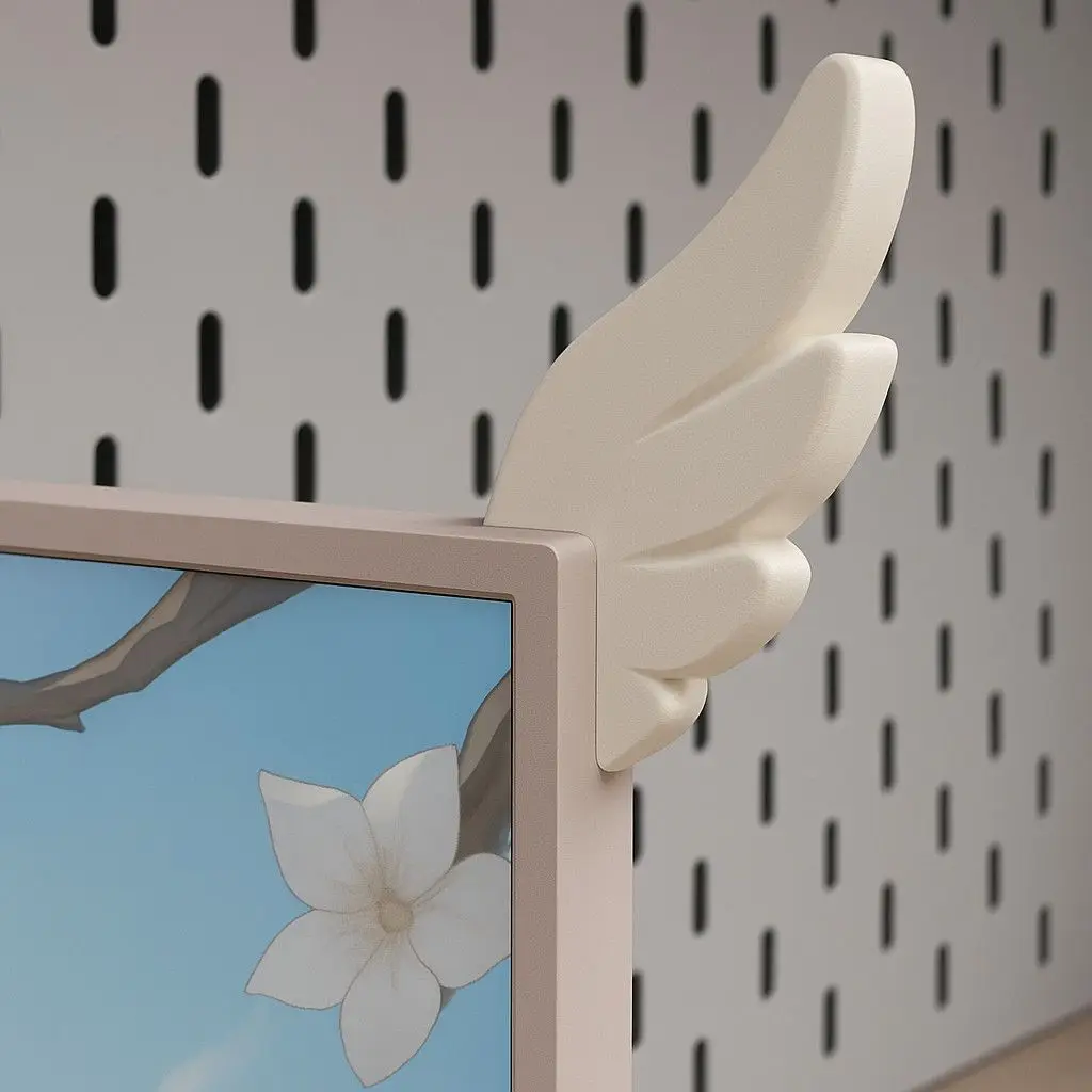 Пара 3D-печать, милые декоративные украшения, киберспортивная комната, розовые крылья, монитор, декоративные украшения, креативные подарки для друзей