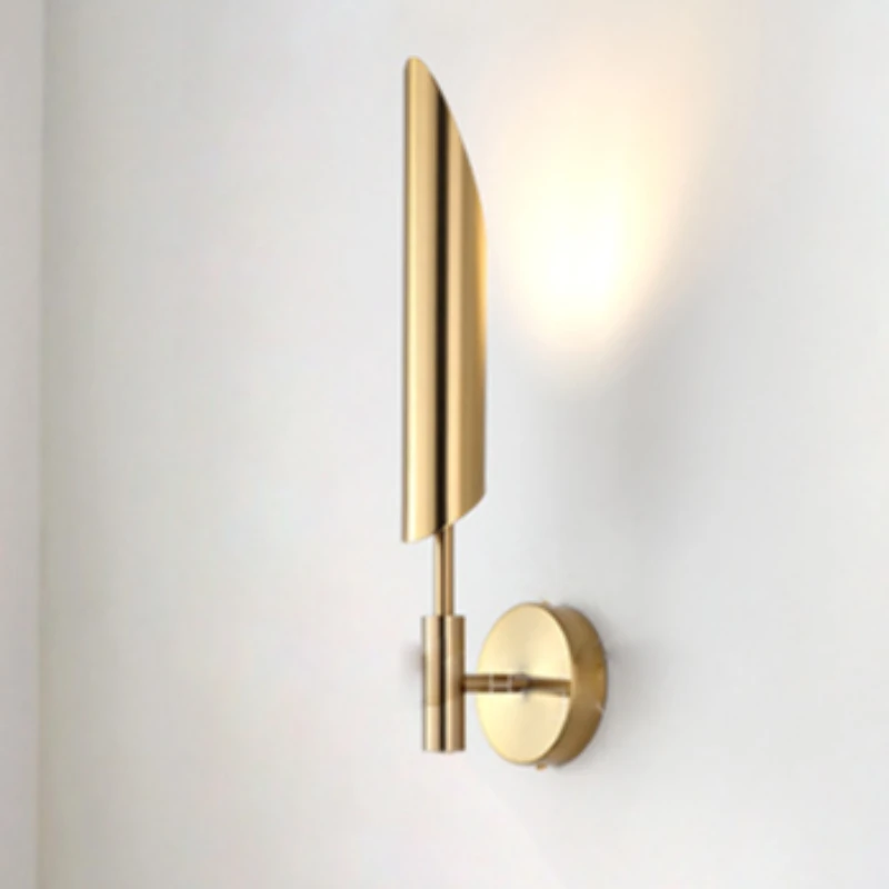 Modern Light Luxury Golden Inclined Tube Wall Lamp Porch Living Room Dining Creative Simple Bedroom Decor