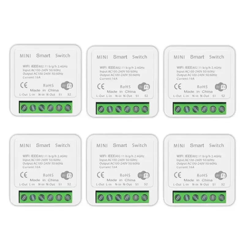 

ZIZI Smart Home DIY Switches Tuya Mini Wifi Smart Switch Module Supports 2 Way Control Via Smart Life APP Alexa Voice Control
