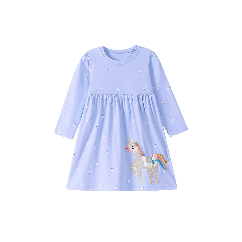 

New Children's Skirt Wholesale Cartoon Long Sleeve Girls Dress Autumn Cute Children's Skirt