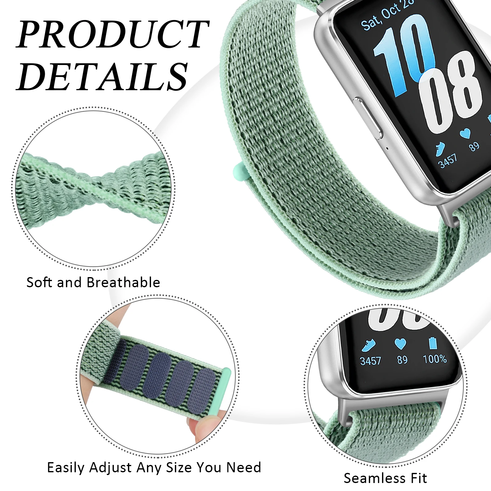 Imagen 5: Correa de nailon para Samsung Galaxy Fit 3, repuesto de pulsera inteligente para Samsung Galaxy Fit 3, accesorios de correa de reloj