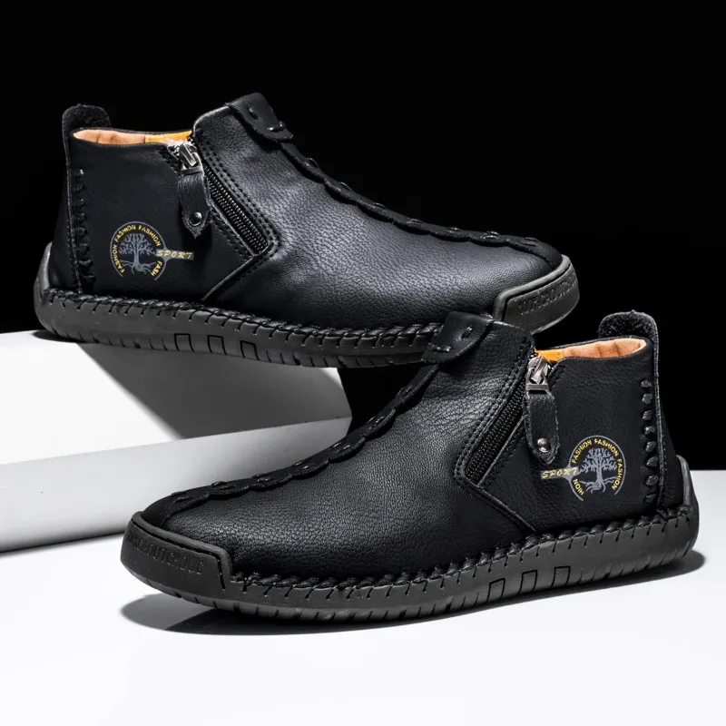 2026 New Style Comfortable Loafers Fashion Ethnic Style Casual Shoes Men's Slip-on Spring Breathable Boots Plus Size Ankle Boots