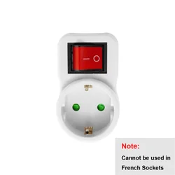 European Conversion Plug Socket With ON/OFF Switch EU Standard Expansion Power Adapter Socket Extension Plug Converter Adaptor