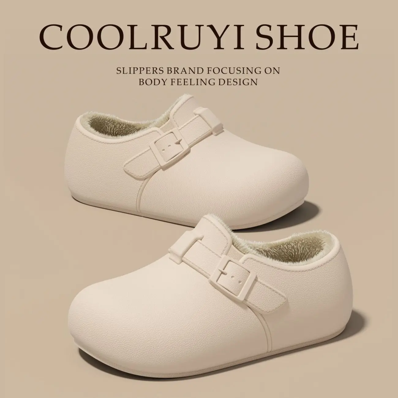 EVA Waterproof Closed Back Cotton Shoes, Winter Fleece Lined Warm Thick Sole Non-slip Cotton Shoes, Outdoor Couple Snow Boots