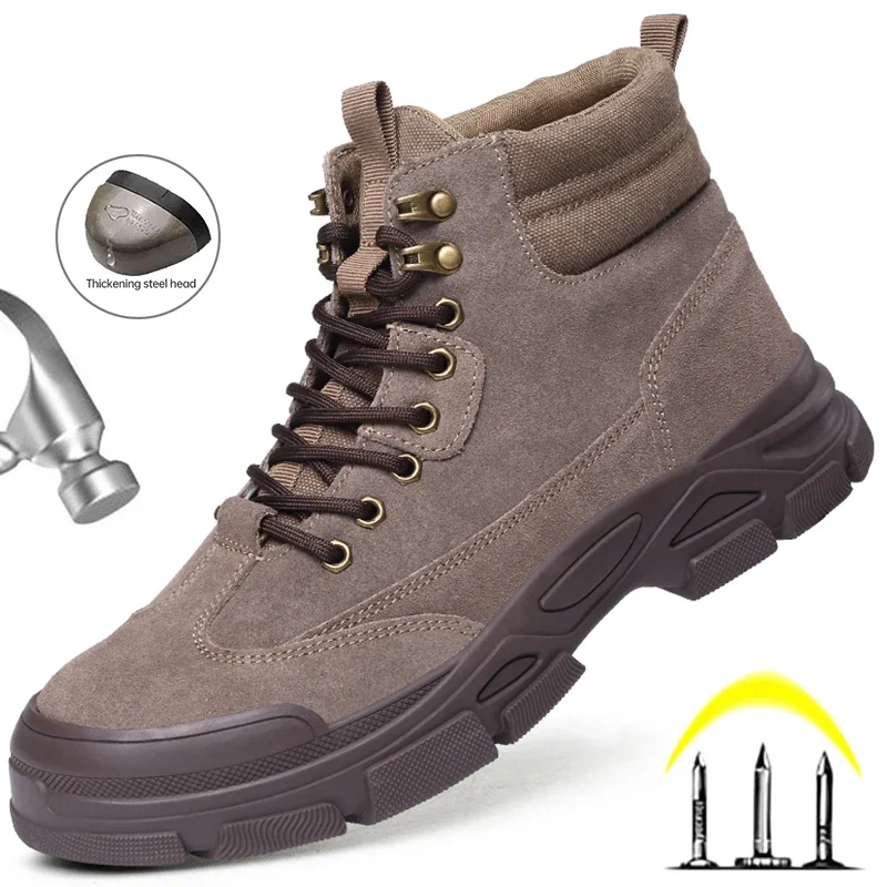 Winter Men Safety Boots Steel Toe Work Boots Men Puncture-Proof Safety Shoes Male Welder Indestructible Men Sneakers Size 36-46