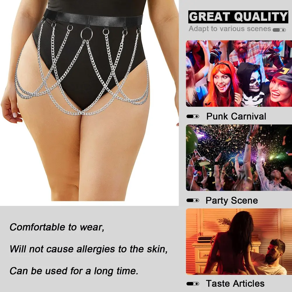 

Chain Accessories Harness For Busty Women Erotic Stocking Gothic Style Body Sexy Belts Waist Plus Size Lingerie Garter Suspender