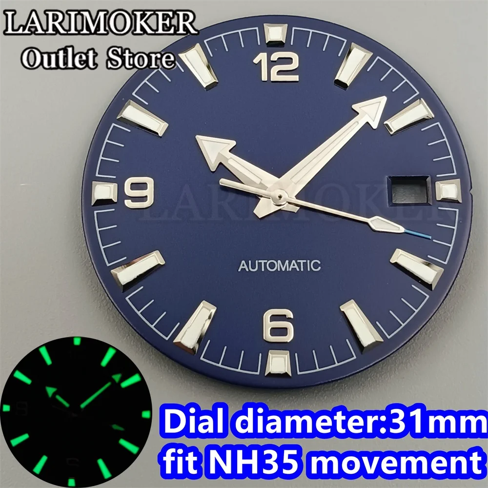 LARIMOKER 31mm Luminous  dial  fit NH35 movement ETA2824 PT5000 miyota8215 MINGZHU2813movement Watch dial