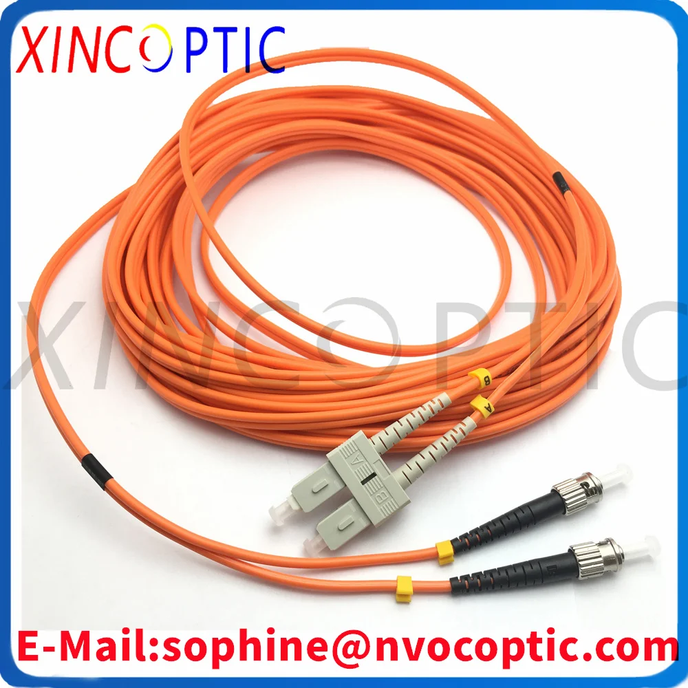 

5M MM OM1 62.5/125 3.0mm Duplex SC-ST Twin Armored Fiber Cable,SCUPC to STUPC Fiber Optical Patch Cord Cable Connector