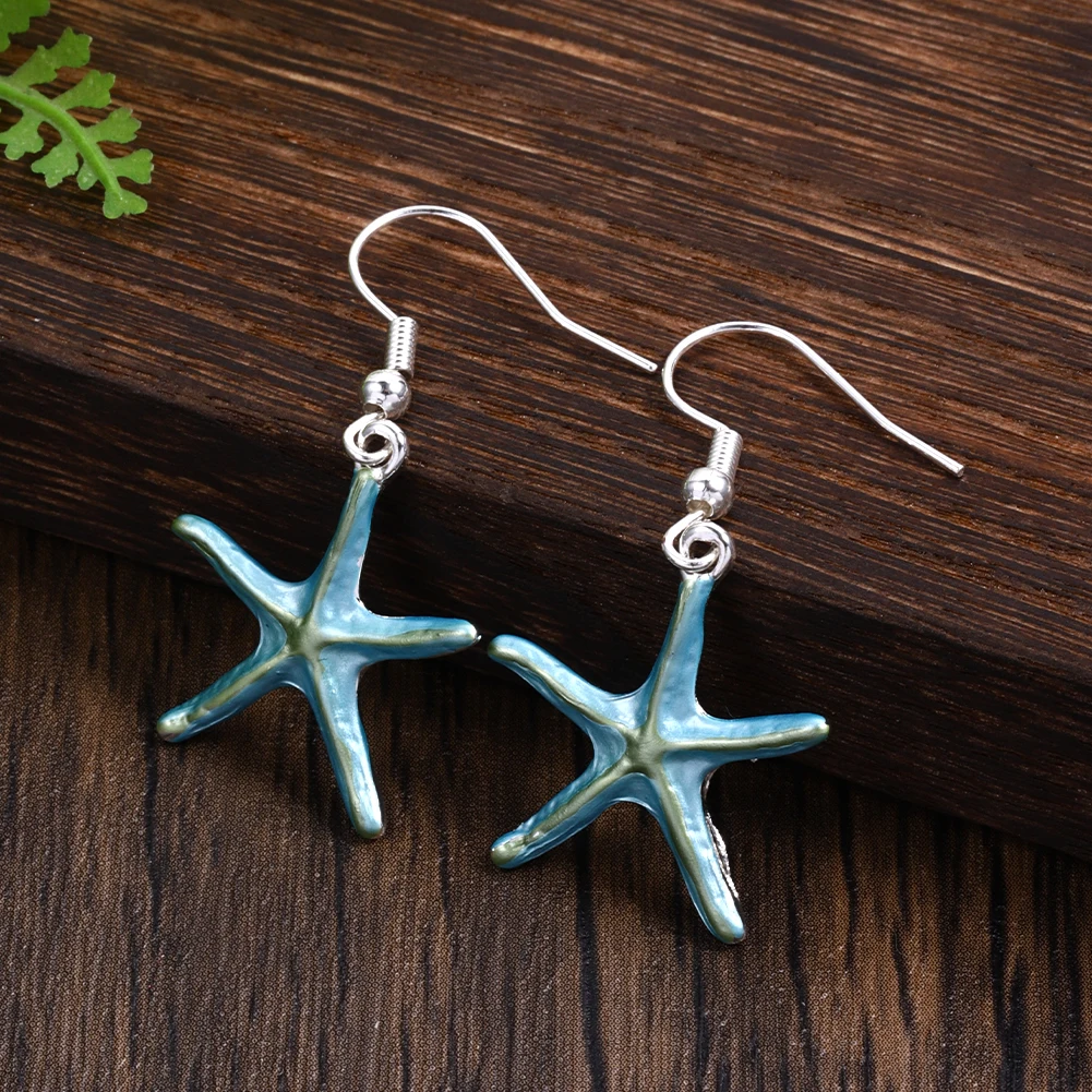 Cring Coco Starfish Shape Necklace Sets Fashion Temperament Atmosphere Popular Trendy Jewelry Necklaces Earring Set for Women image 4