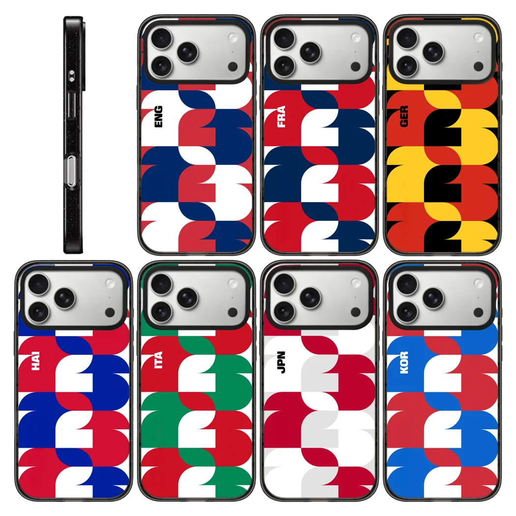 

FRA GER ITA Pattern Acrylic Black Border Magnetic Phone Cover for IPhone 12 13 14 15 16 17 Pro Max Case for IPhone 17 Air