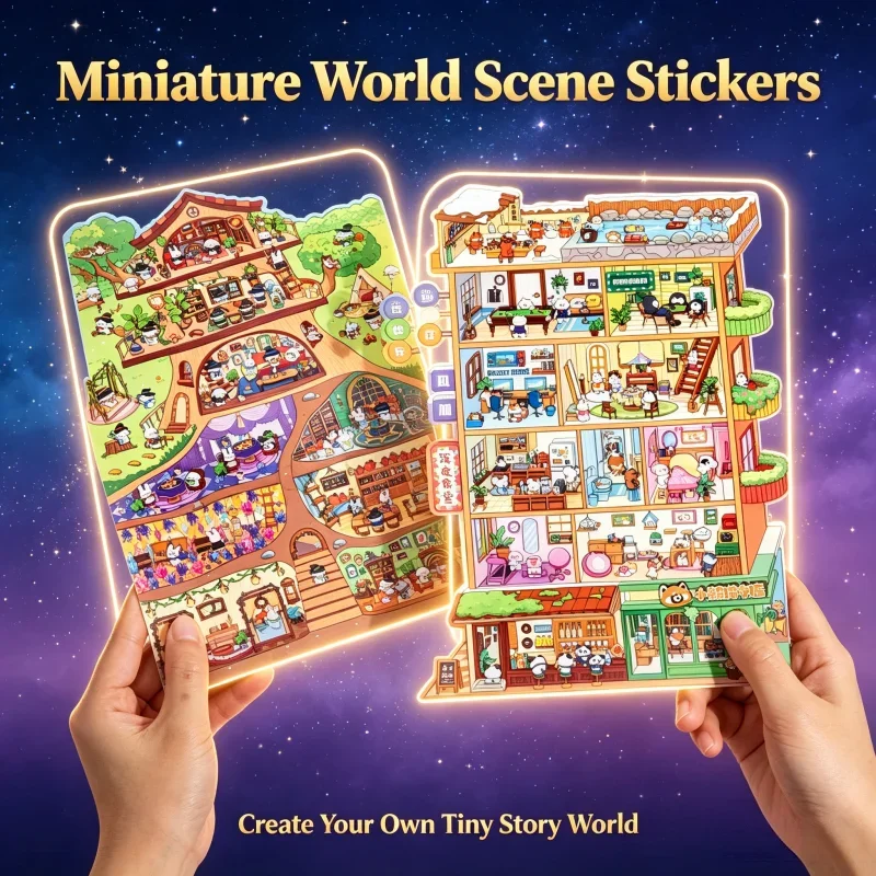 Dollhouse Landscaping Sticker Super Large Miniature Scene Decals DIY House Fun Sticker Set Stress Relief Relaxing Journal Craft