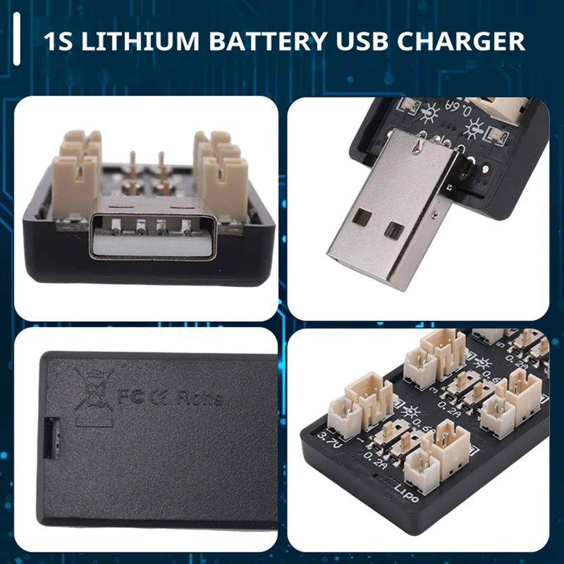 1S يبو بطارية شاحن يو اس بي 3.7 فولت/4.20 فولت 6 قناة 1S يبو شاحن مايكرو-JST 1.25 JST-PH 2.0 MCX MCPX موصلات-PZZW