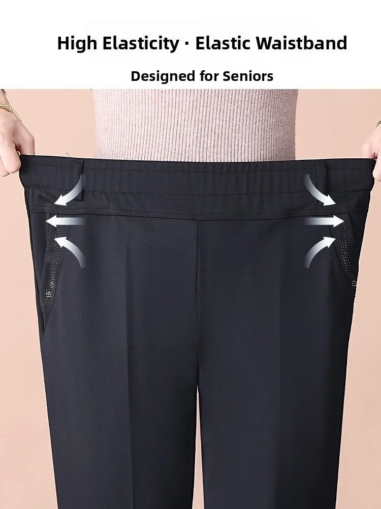 Loose Comfortable Pants for ly Women Spring Autumn Sle Elastic Waist Long Trousers Casual High Waist Mom Pants