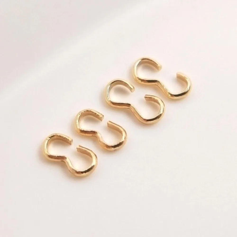 المشابك والنحاسية والخطافات 14K الذهب اللون افتتاح 3-حرف مشبك DIY بها بنفسك اليدوية والمجوهرات أقراط سوار اتصال الملحقات #1