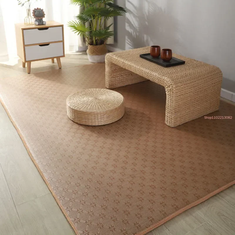Japanese Style Tatami Mat Rattan Jute Floor Mat Thick Living Room Summer Cool Sleeping Mat Baby Play Mat Foldable Customized