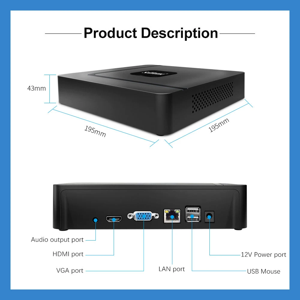 Imagem -06 - Srihome-network Video Recorder Proteção de Segurança Sistema de Câmera ip Nvs003 16ch 4k Uhd Poe Nvr H.265 8t Hdd Cctv Wifi Nvs003