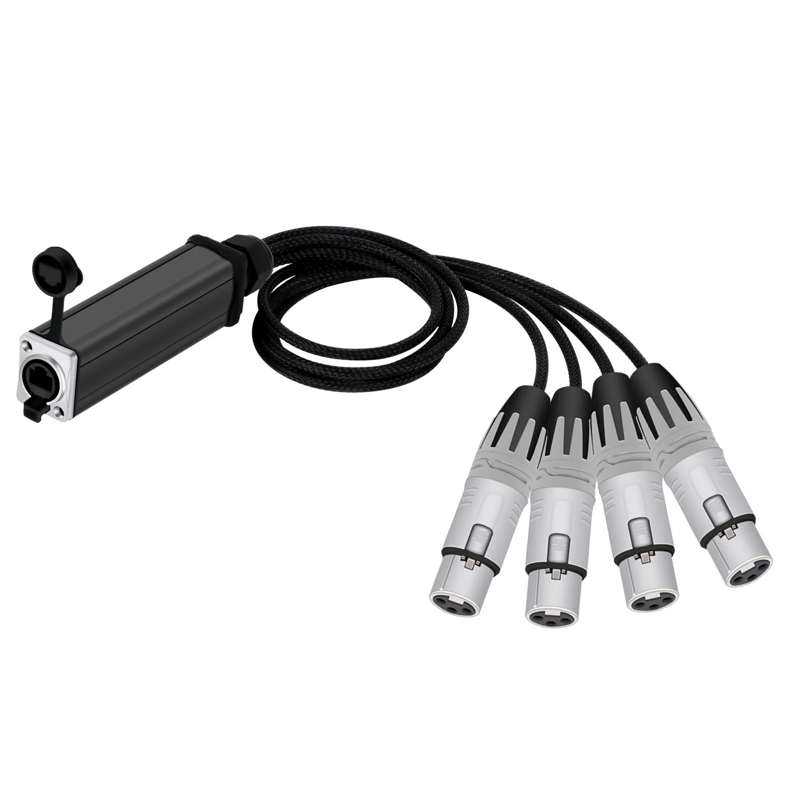 New Design Network Converter RJ45 CAT5 Female to 4 Channel 3Pins XLR Male/Female Connector Audio Cable Adaptor Signal Extender