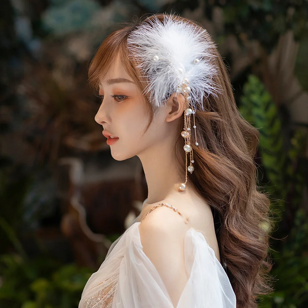 

2 pcs Hairpins Tassel Clips Decorative Headdress Women Hair Accessories Fairy Style Ancient Costume Photos Wedding