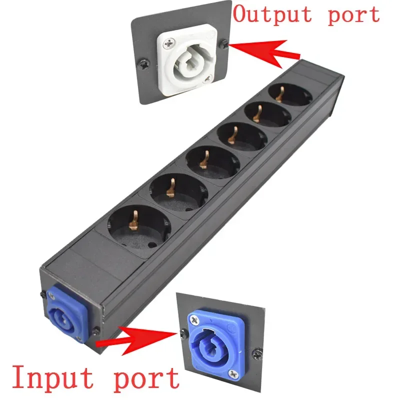 Tiras de alimentación PDU Schuko Powerlink box amplificador de potencia audio 3P enchufe powercon de aviación 2-11 AC UE Corea 4,8 4,0 enchufe