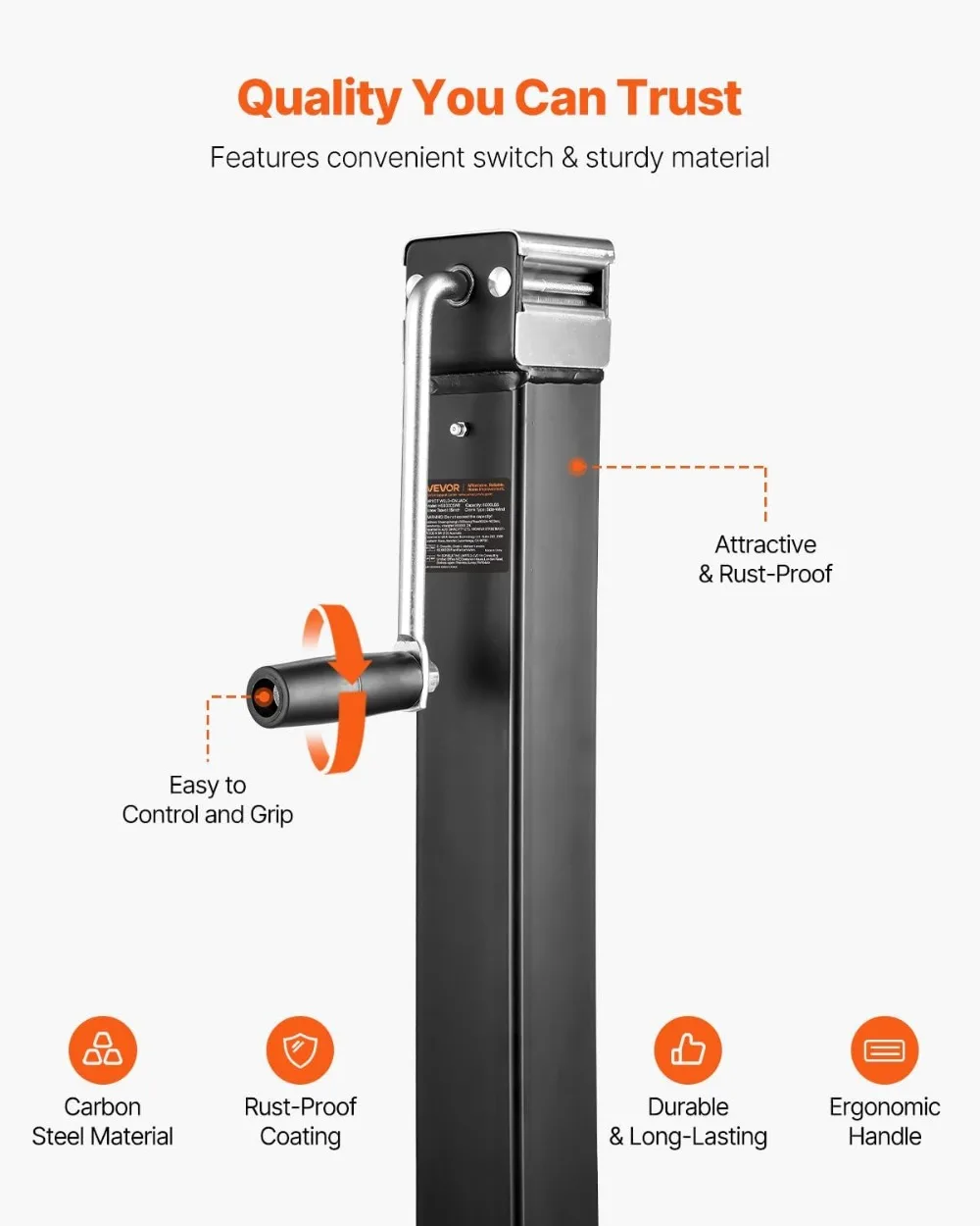 مقبس مقطورة ملحوم شديد التحمل بوزن 8000 رطل، رافعة 15-1/4 بوصة، ساق متدلية قابلة للتعديل للمركبات الترفيهية والمقطورات المساعدة