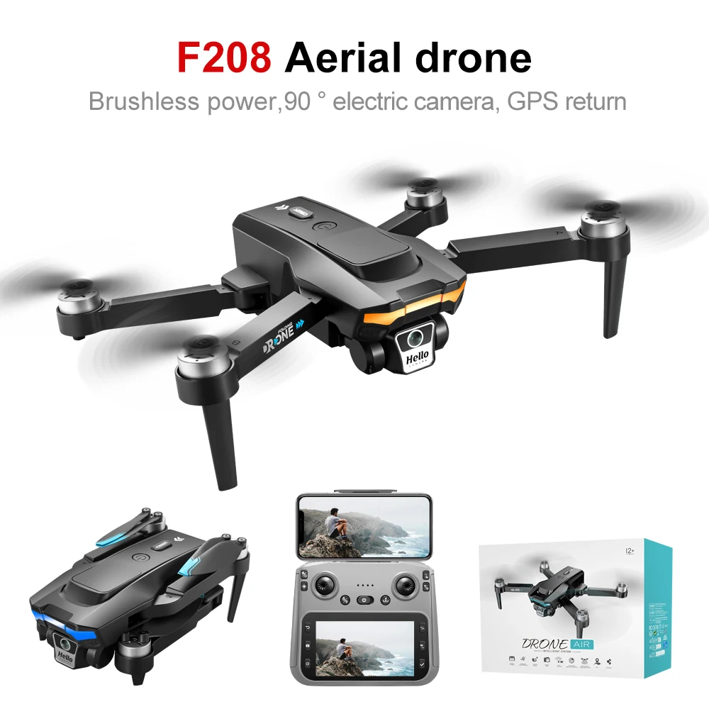 

F208, GPS high-definition dual camera, intelligent obstacle avoidance, brushless motor, remote-controlled folding quadcopter dro