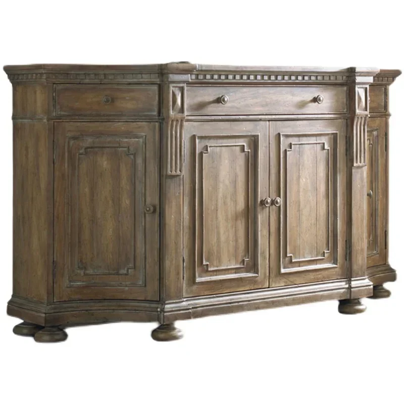 

Американский кантри Ретро состаренный входной шкаф из цельного дерева Шкаф для обуви Европейский стиль Антикварная обеденная боковая современный шкафчик