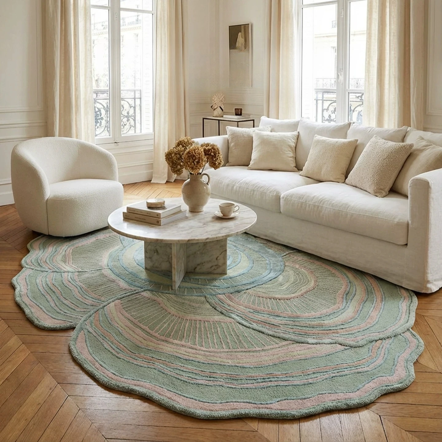 French retro cream wind special-shaped irregular design high-end handmade villa