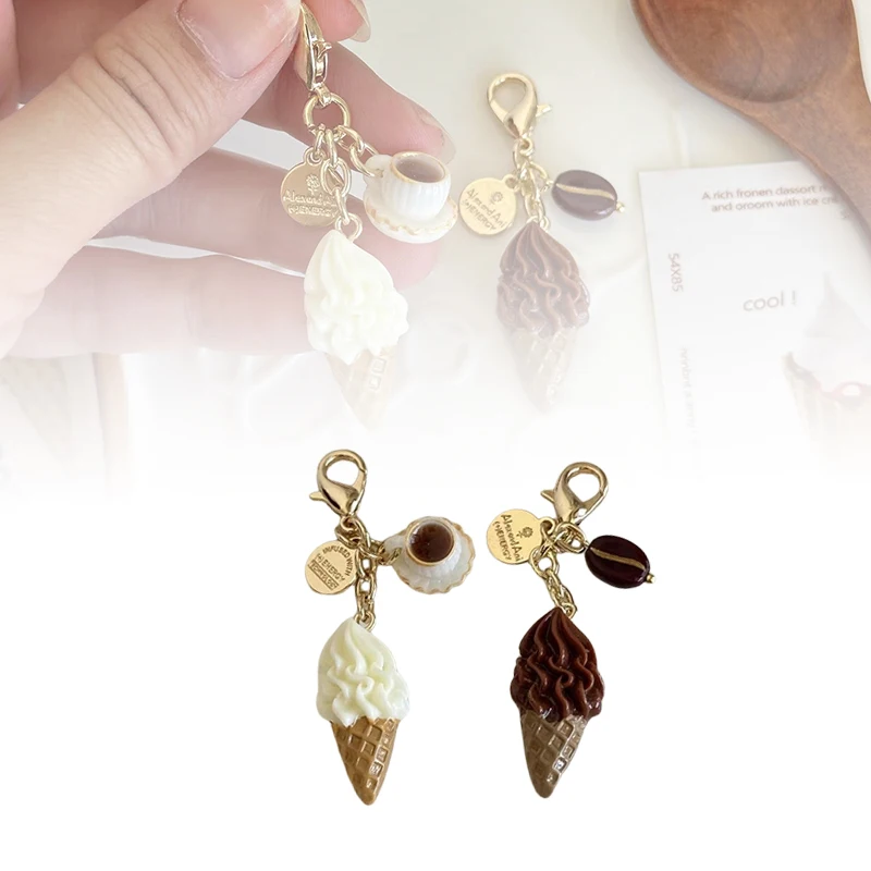 فريد دونات الخبز القهوة سحر الهاتف الإبداعية الفاخرة حزام الهاتف لطيف مقلد الغذاء قلادة حقيبة سلسلة مفاتيح ملحقات الهاتف