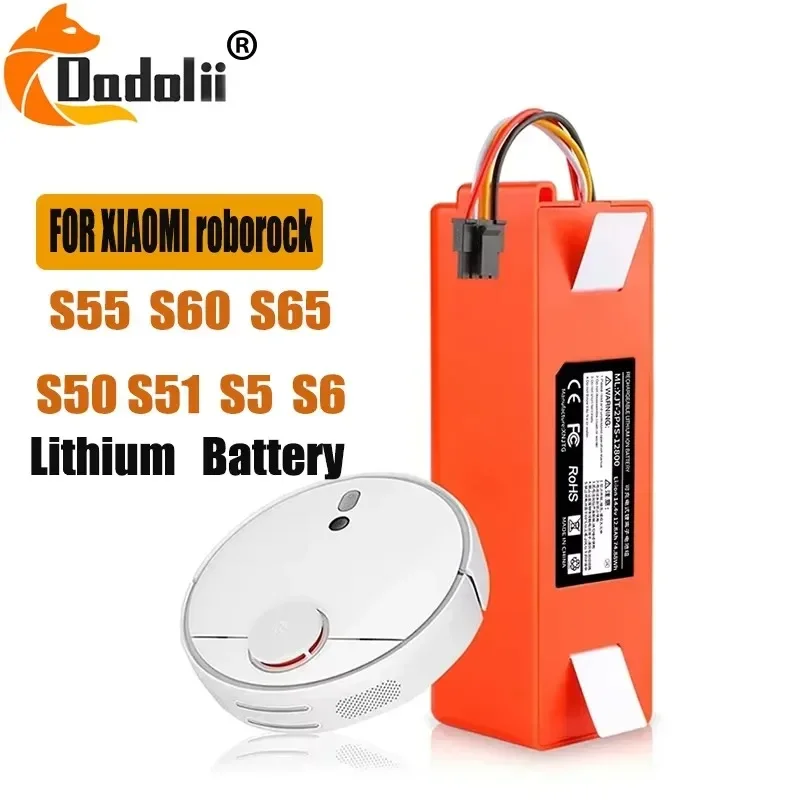 

14,4 В 12800 мАч сменный аккумулятор для робота-пылесоса для Xiaomi Roborock S55 S60 S65 S50 S51 S5 MAX S6 Запчасти