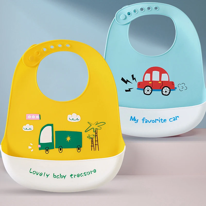 

Waterproof Food Grade Children's Silicone Super Soft Baby Bibs Stuff Kids Bib Girl Boy Adjustable Soft Bib Baby Feeding Stuff