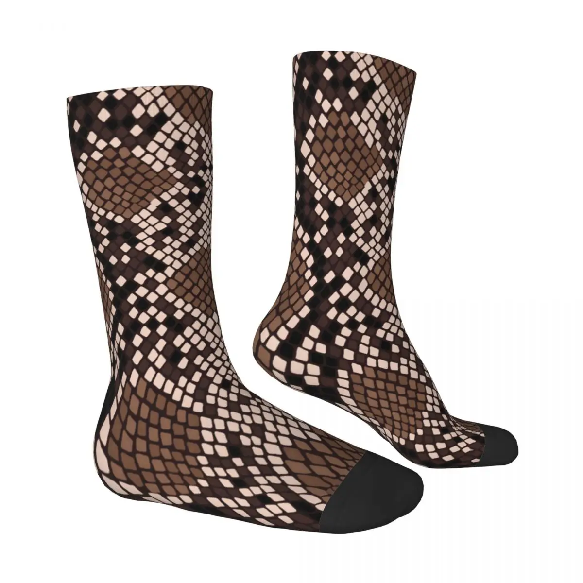 Textured Snakeskin Socks Abstract Animal Funny Stockings Autumn Non-Slip Female Socks Soft Design Cycling Socks