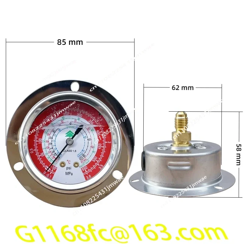 Cold Storage Unit Oil Filling Pressure Gauge 1.8 3.8MPA Refrigeration High and Low Pressure Resistant Oil Gauge Part