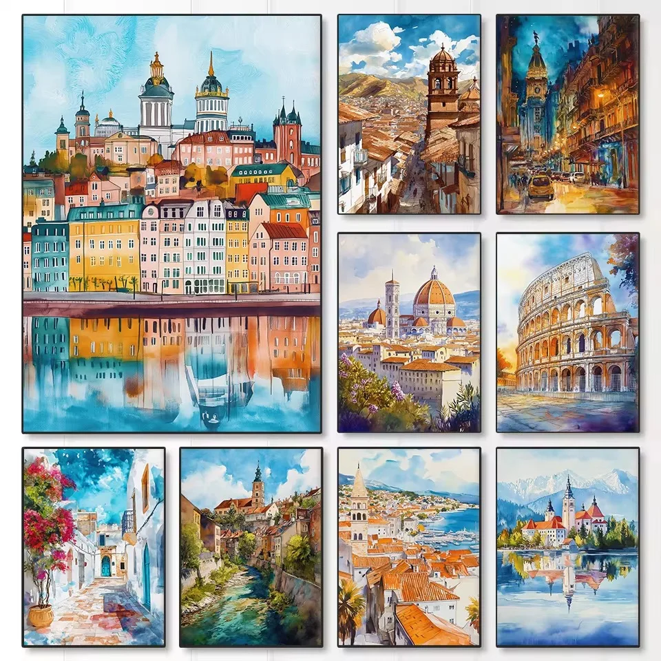 Adult Jigsaw Puzzle 1000 Pieces Puzzle World Cityscape Scenery Paper Puzzle Decorative Painting Exercise Brain Thinking