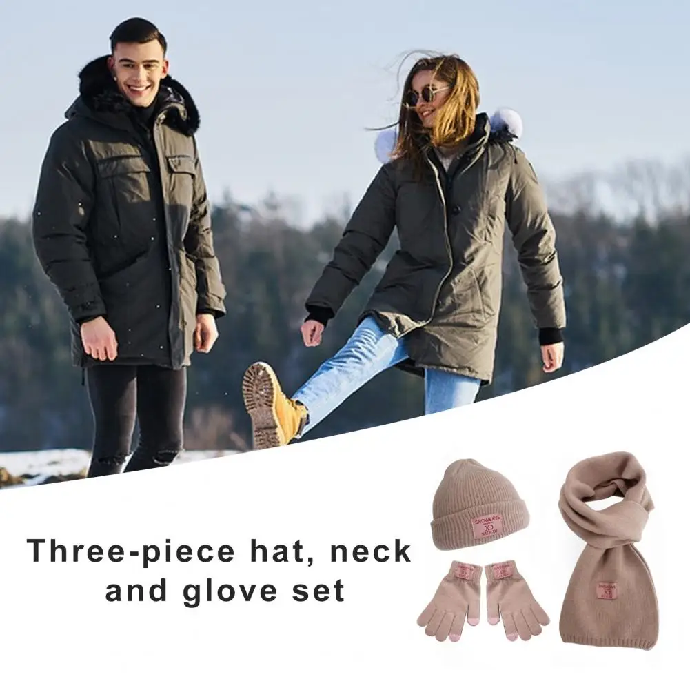 Hat Scarf Set Cozy Winter Knit Set Beanie Hat Scarf Gloves Thick Warm Windproof Outdoor Accessories for Men Women Women Winter