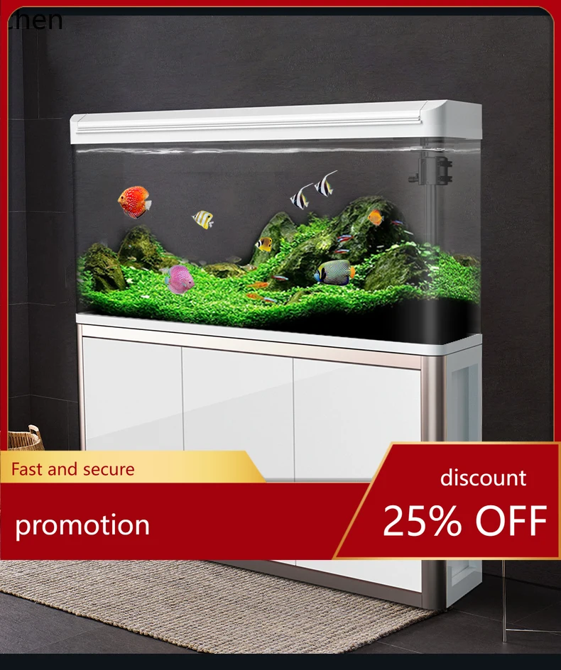 

YFY Medium-sized Living Room Fish Tank Large Aquarium Ultra-clear Glass Landscaping Ecological Goldfish Tank