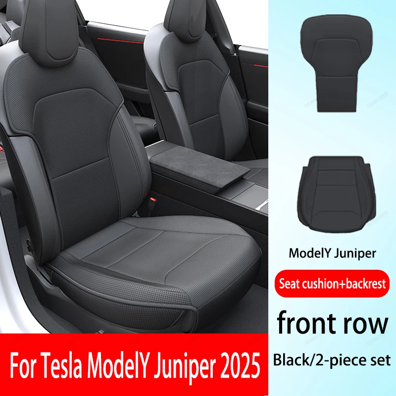 Voor Tesla Model Y Juniper 2025, PU-zitkussenventilatie, comfortabel, vier seizoenen universele split enkele zit-achterrijset