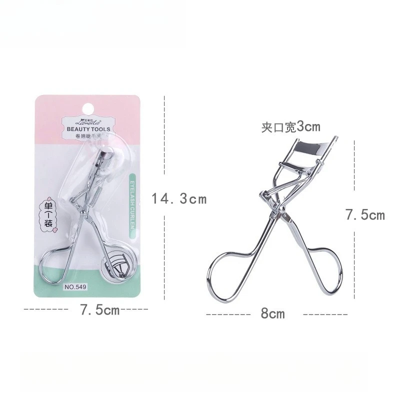 Piegaciglia professionale in acciaio chirurgico con blocco arricciato per sollevamento duraturo Nero Argento Ciglia finte Ready 1PC Strumenti per il trucco