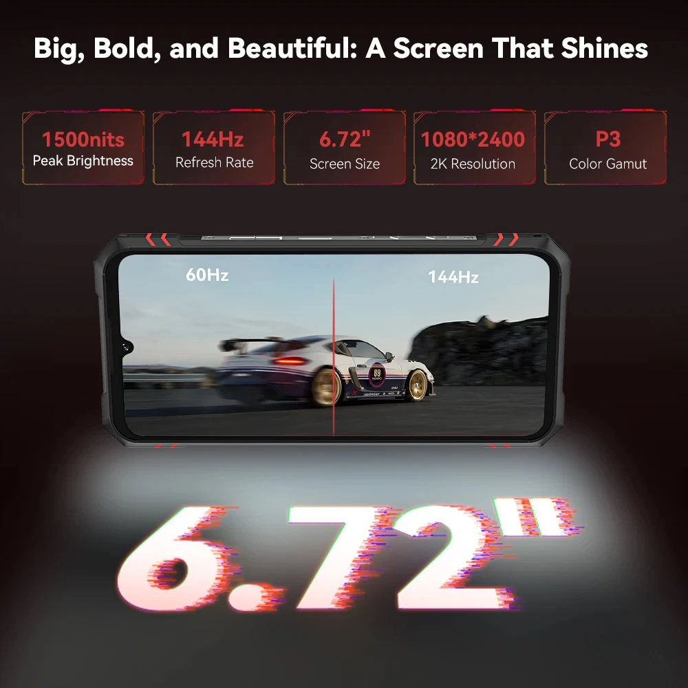 Cubot KingKong Star 2 Ultra-Slim 5G Smartphone resistente 6,72 pulgadas 144Hz 24GB + 256GB 100MP Cámara teléfono móvil 33W carga rápida NFC