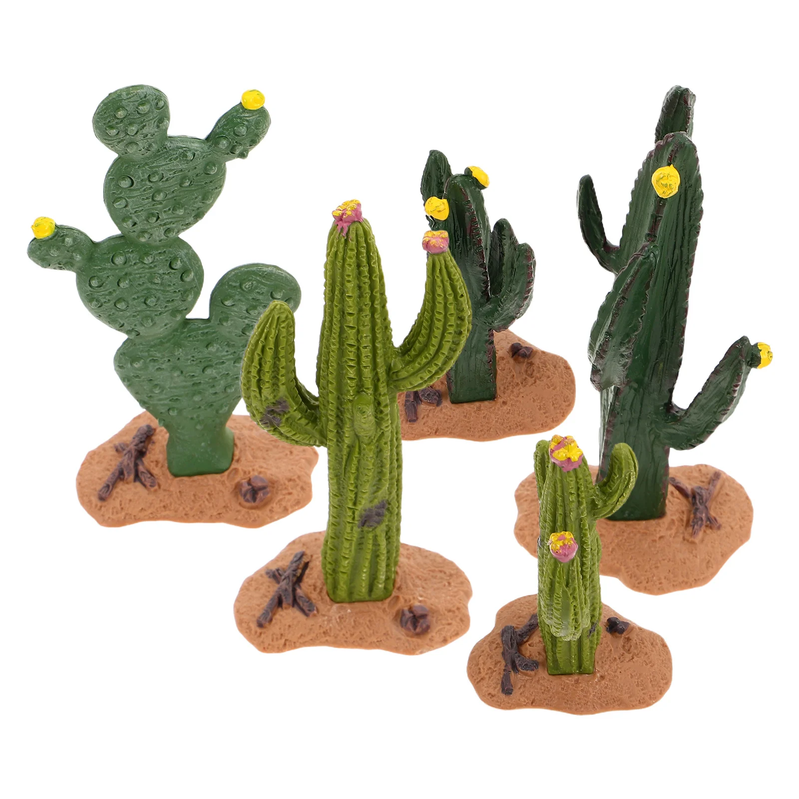 

5Pcs Artificial Cactus Decors Miniature Dollhouse Plants Faux Succulent Arrangement for Home Office Car Decoration