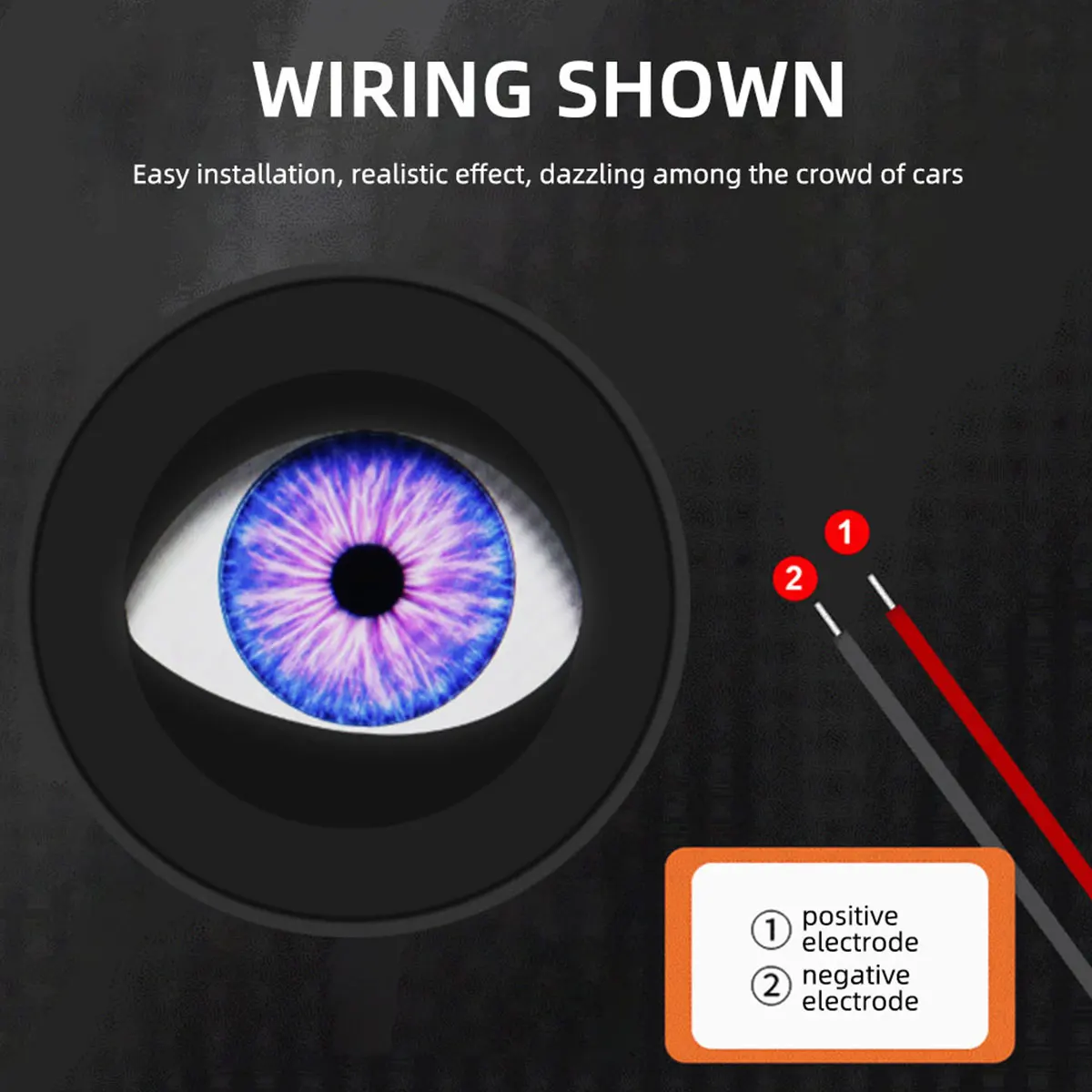 2pc Dynamic LED Car Headlights Devil Eye LED Car Light Headlight Assembly Modified Eagle Eye Light 3 Inch for 12V Cars Accessory