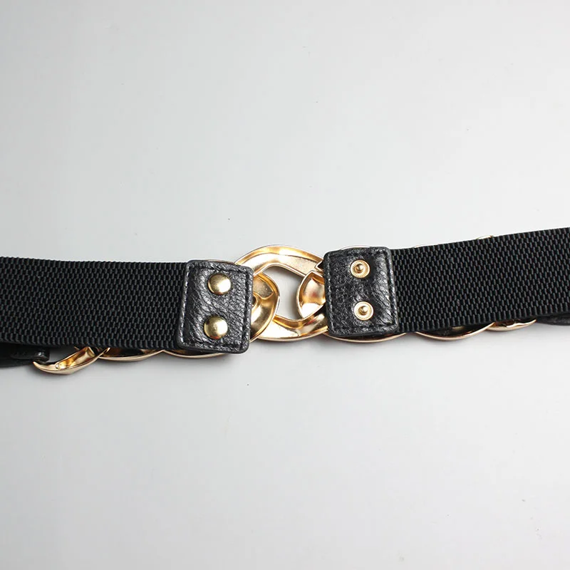 ECR Tempérament Patchwork Métal Pu Ceinture En Cuir Pour Les Femmes Élégant Hit Couleur Tendance Femelle Ceintures De Mode Accessoires Style