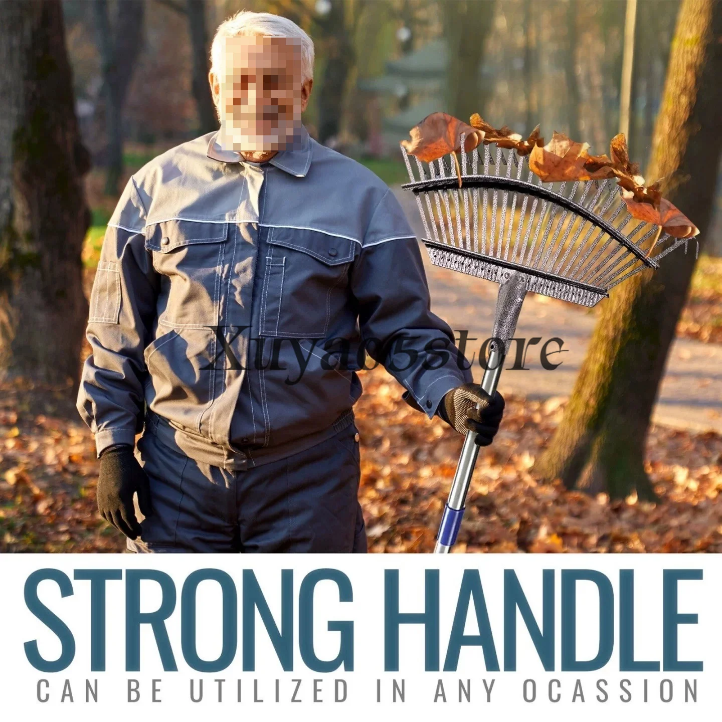 Fallen leaf rake, garden household cleaning rake, lawn sweeping tree leaves, grass rake