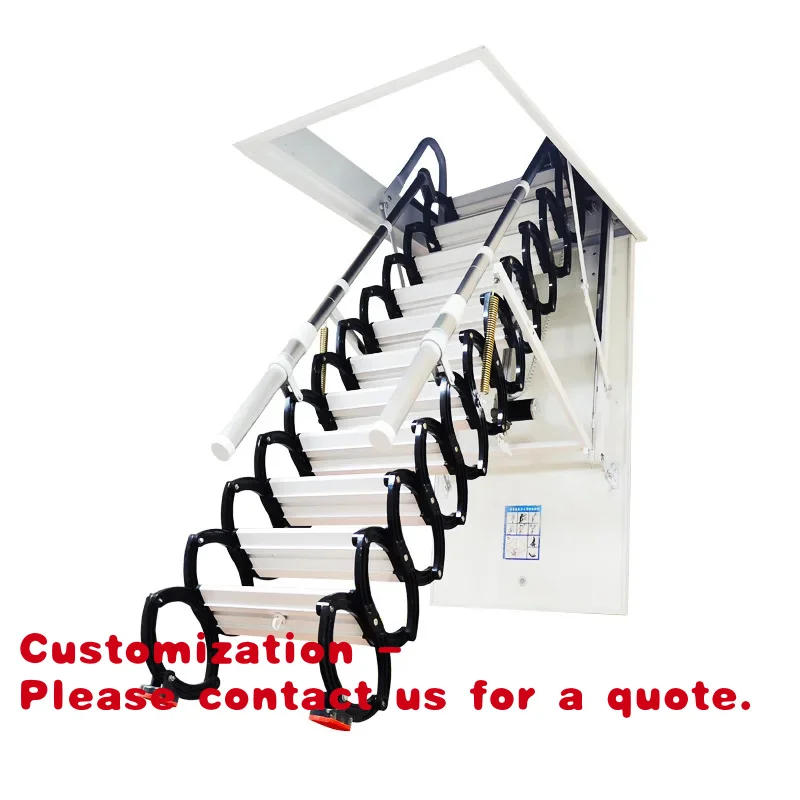 

Customize.Indoor Retractable Telescopic Ladder Thickened Folding Cargo Lift Staircase Attic Home &