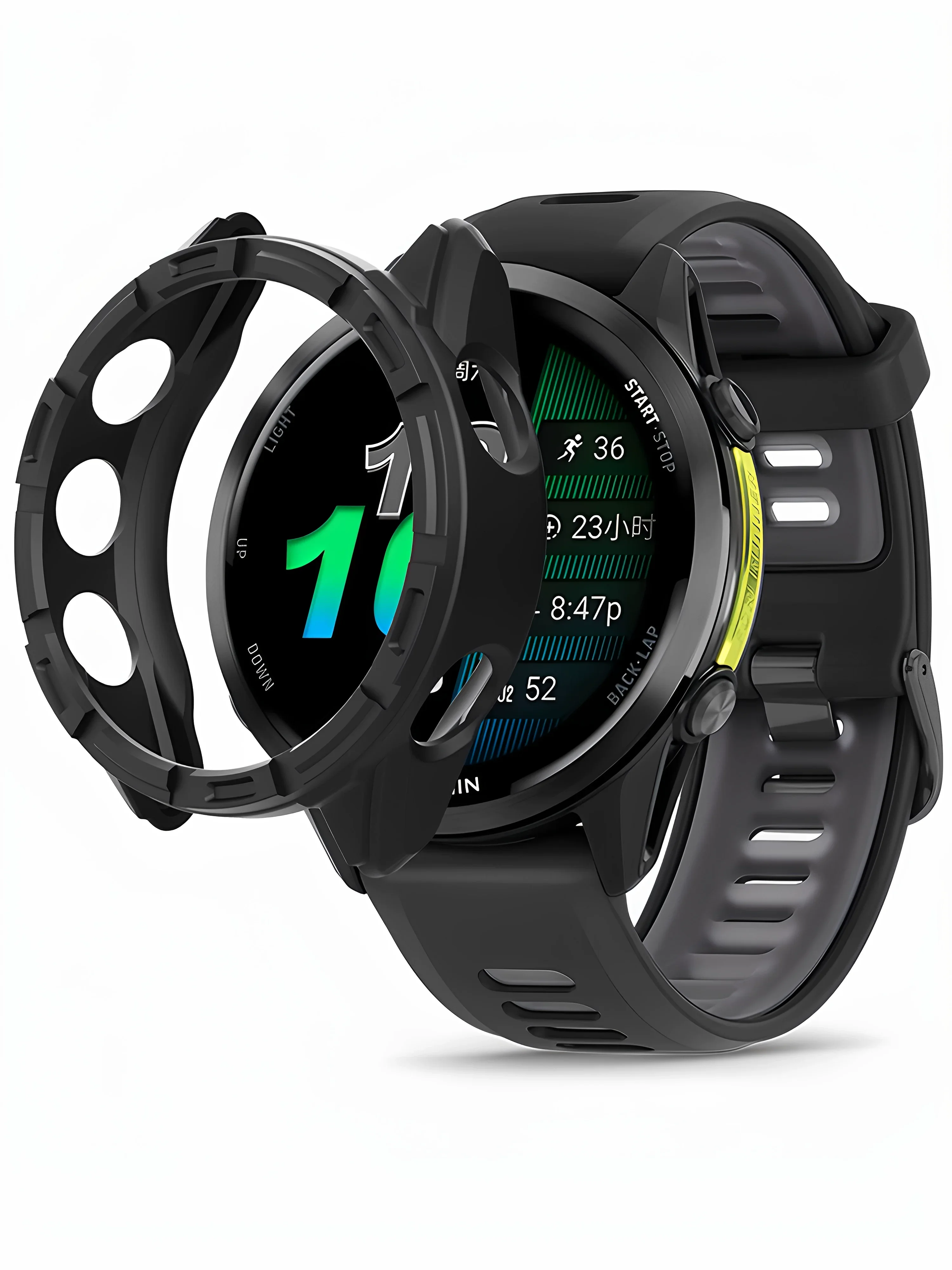 

For Garmin Forerunner970 Forerunner 970 47MM Protective Case Cover Bumper Hollow Shell Frame Anti-scratch Accessories Protector